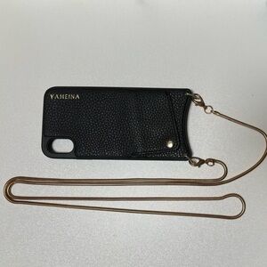 iPhone 10X Yameina Phone Case Black with Gold Chain